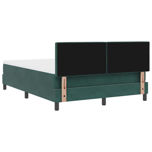 vidaXL Box Spring Bed with Mattress Dark Green 160 x 200 cm Velvet