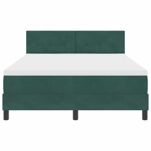 vidaXL Box Spring Bed with Mattress Dark Green 160 x 200 cm Velvet