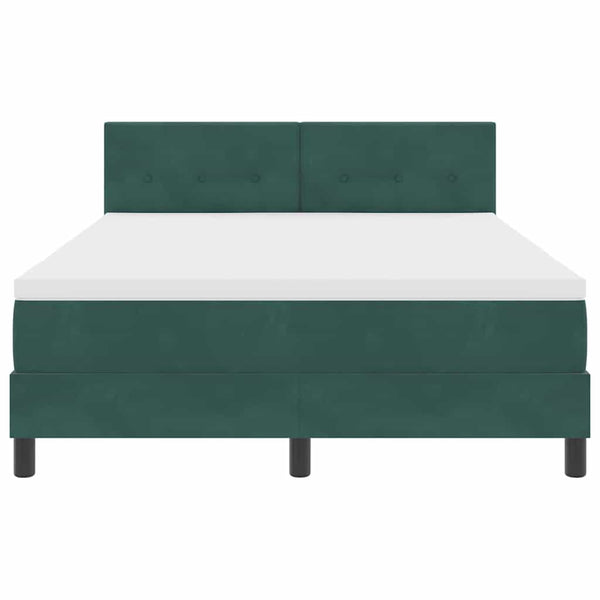 vidaXL Box Spring Bed with Mattress Dark Green 160 x 200 cm Velvet