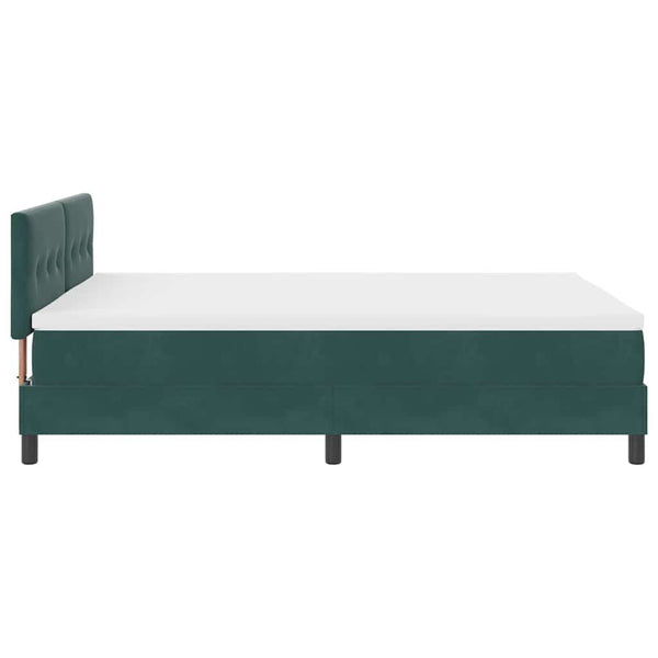 vidaXL Box Spring Bed with Mattress Dark Green 160 x 200 cm Velvet