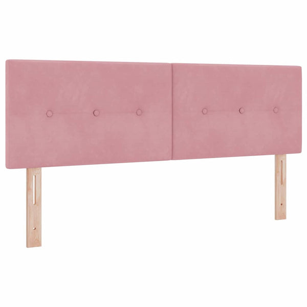 vidaXL Box Spring Bed with Mattress and Headboard Pink 160 x 200 cm Velvet