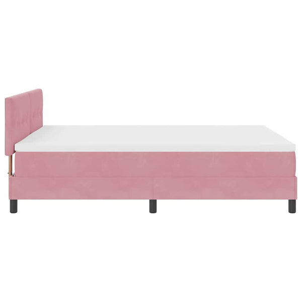 vidaXL Box Spring Bed with Mattress and Headboard Pink 160 x 200 cm Velvet