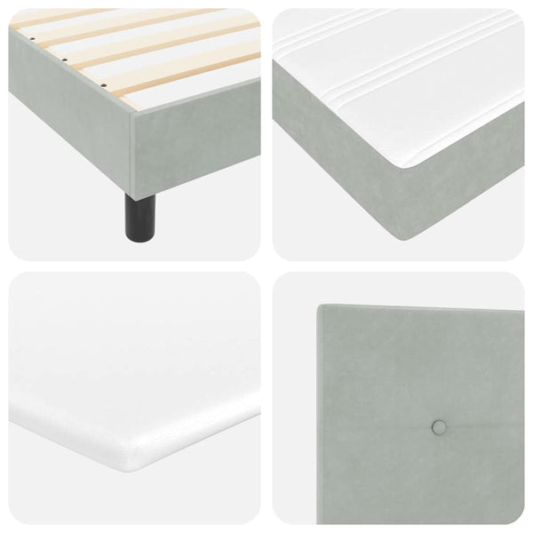 vidaXL Box spring bed with mattress Light grey 180 x 200 cm Velvet