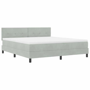 vidaXL Box spring bed with mattress Light grey 180 x 200 cm Velvet
