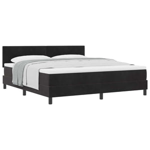 vidaXL Box Spring Bed with Mattress Black 180 x 200 cm Velvet