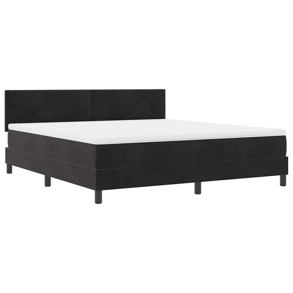 vidaXL Box Spring Bed with Mattress Black 180 x 200 cm Velvet