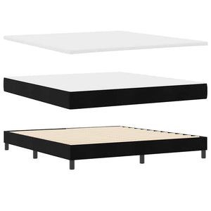 vidaXL Box Spring Bed with Mattress Black 180 x 200 cm Velvet