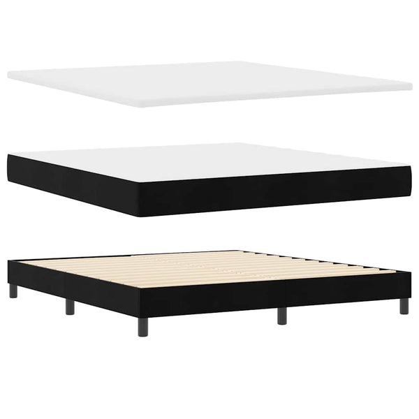 vidaXL Box Spring Bed with Mattress Black 180 x 200 cm Velvet