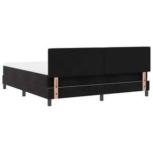 vidaXL Box Spring Bed with Mattress Black 180 x 200 cm Velvet