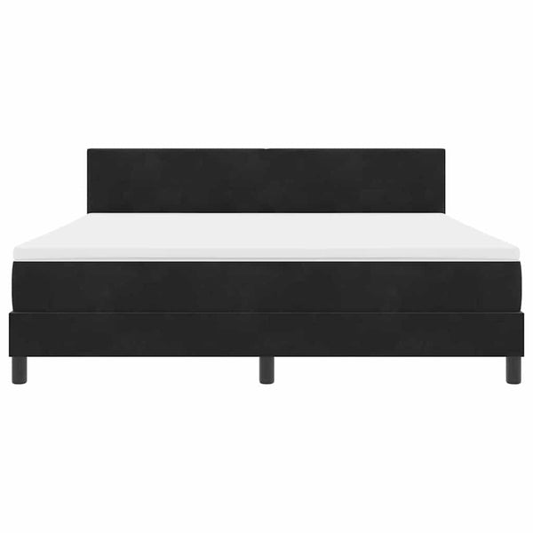vidaXL Box Spring Bed with Mattress Black 180 x 200 cm Velvet