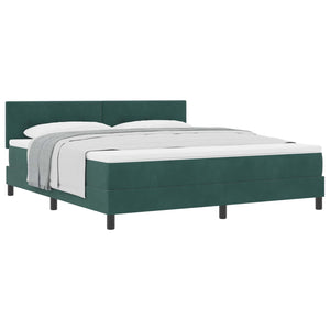 vidaXL Box Spring Bed with Mattress Dark Green 180 x 200 cm Velvet
