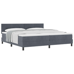 vidaXL Box Spring Bed with Mattress Dark Grey 200 x 200 cm Velvet