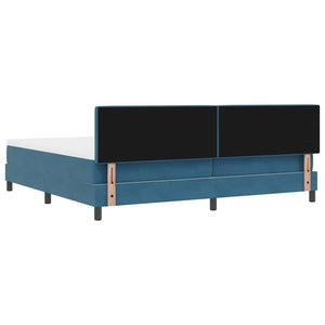 vidaXL Box Spring Bed with Mattress Dark Blue 200 x 200 cm Velvet