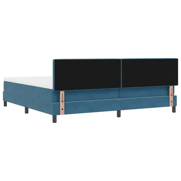 vidaXL Box Spring Bed with Mattress Dark Blue 200 x 200 cm Velvet