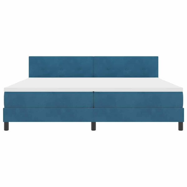 vidaXL Box Spring Bed with Mattress Dark Blue 200 x 200 cm Velvet