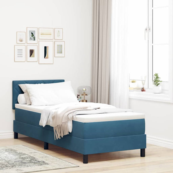 vidaXL Box Spring Bed with Headboard Dark Blue 80 x 200 cm Velvet