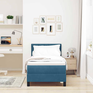 vidaXL Box Spring Bed with Headboard Dark Blue 80 x 200 cm Velvet