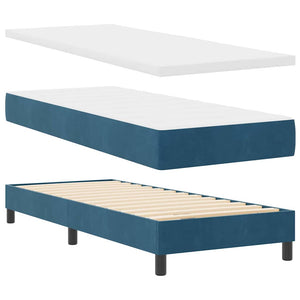 vidaXL Box Spring Bed with Headboard Dark Blue 80 x 200 cm Velvet