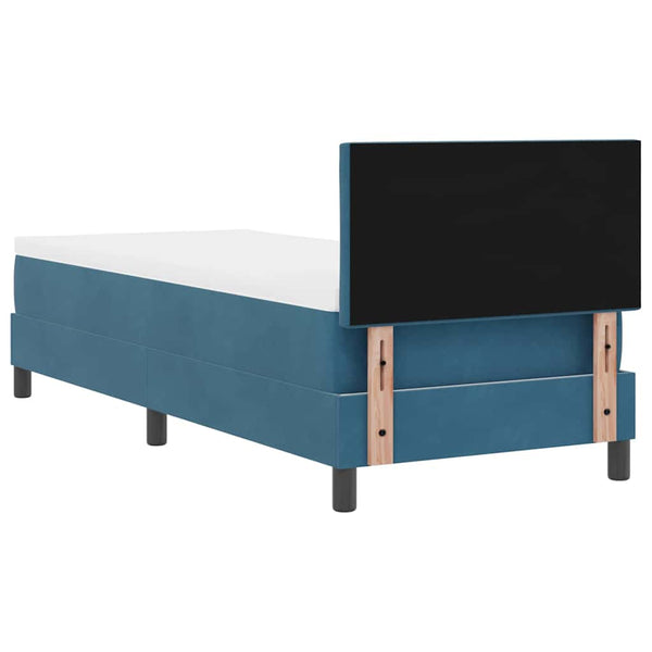 vidaXL Box Spring Bed with Headboard Dark Blue 80 x 200 cm Velvet