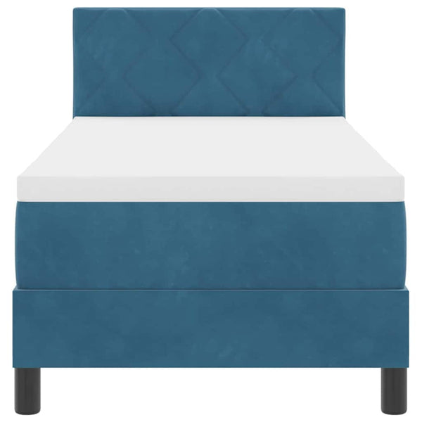 vidaXL Box Spring Bed with Headboard Dark Blue 80 x 200 cm Velvet