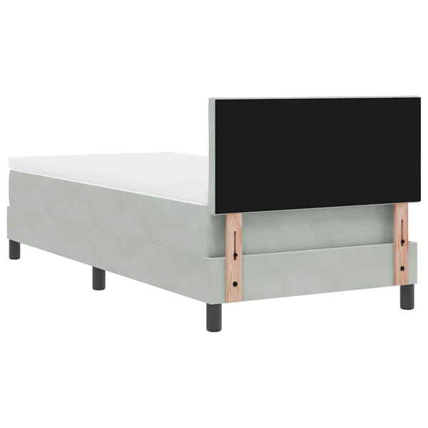 vidaXL Box Spring Bed with Headboard Light Gray 90 x 190 cm Velvet