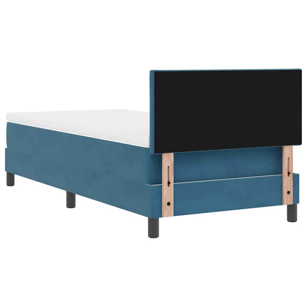 vidaXL Box Spring Bed with Headboard Dark Blue 90 x 190 cm Velvet