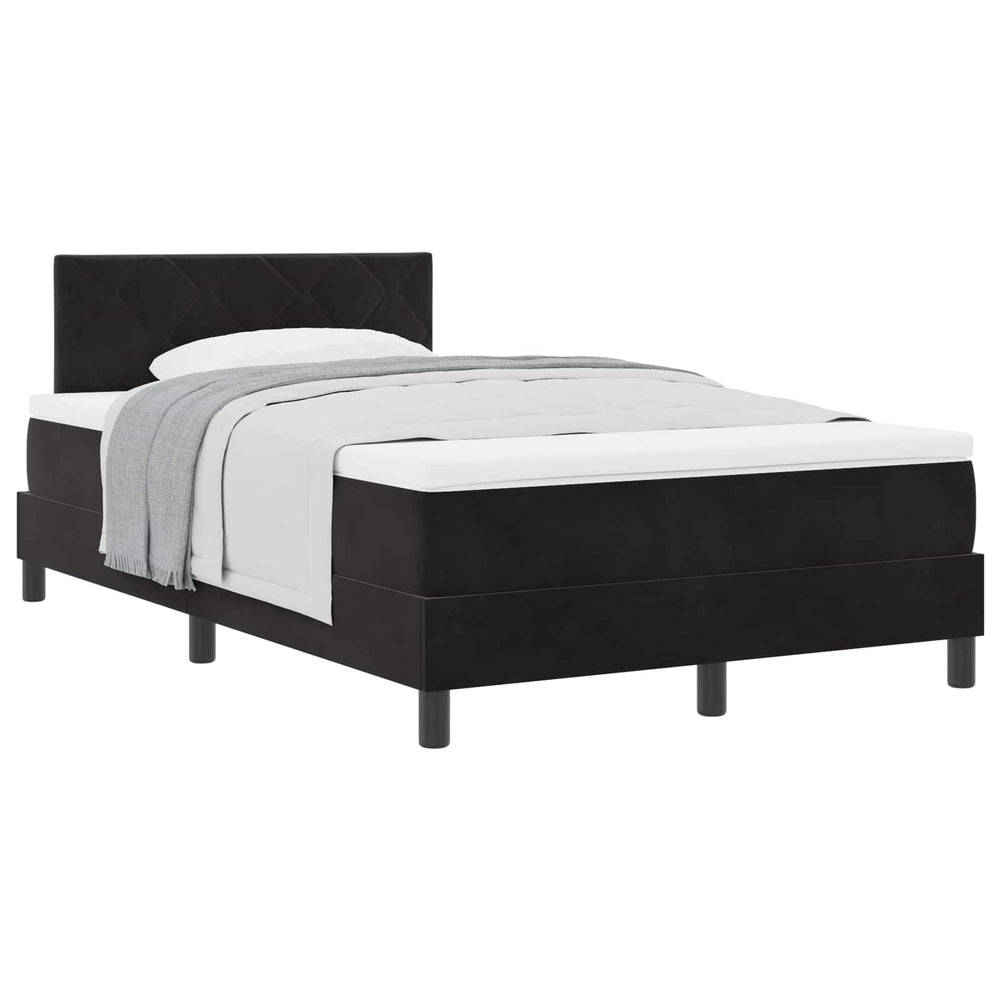 vidaXL Box Spring Bed with Headboard Black 120 x 190 cm Velvet