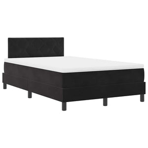 vidaXL Box Spring Bed with Headboard Black 120 x 190 cm Velvet