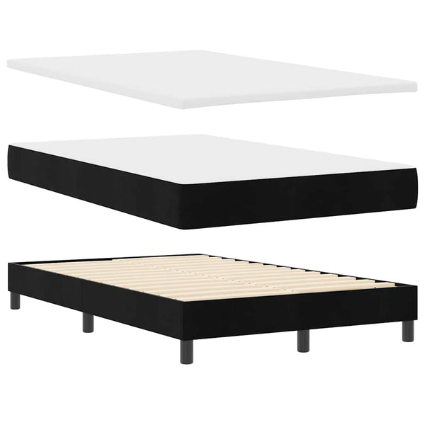 vidaXL Box Spring Bed with Headboard Black 120 x 190 cm Velvet