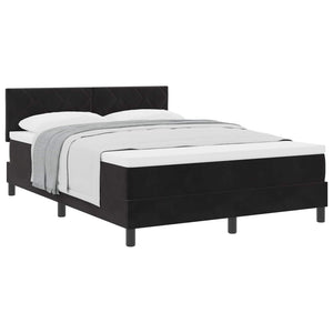 vidaXL Box Spring Bed with Headboard Black 140 x 190 cm Velvet