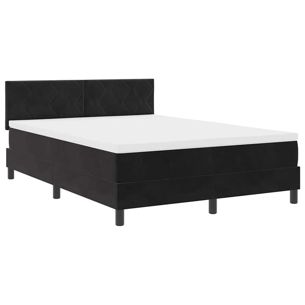 vidaXL Box Spring Bed with Headboard Black 140 x 190 cm Velvet