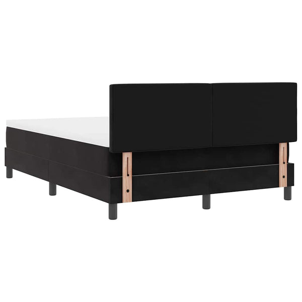 vidaXL Box Spring Bed with Headboard Black 140 x 190 cm Velvet