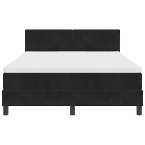 vidaXL Box Spring Bed with Headboard Black 140 x 190 cm Velvet