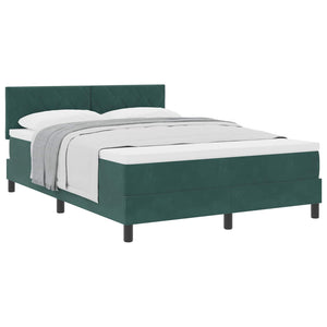 vidaXL Box Spring Bed with Headboard Dark Green 140 x 200 cm Velvet