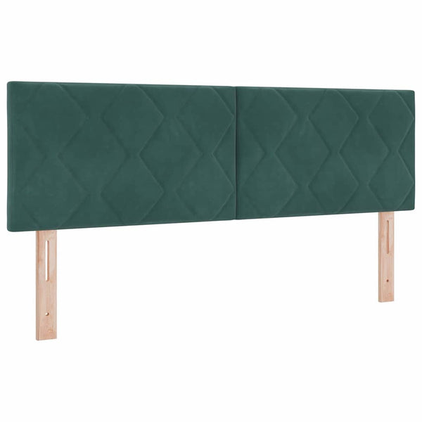 vidaXL Box Spring Bed with Headboard Dark Green 140 x 200 cm Velvet