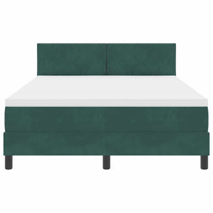 vidaXL Box Spring Bed with Headboard Dark Green 140 x 200 cm Velvet