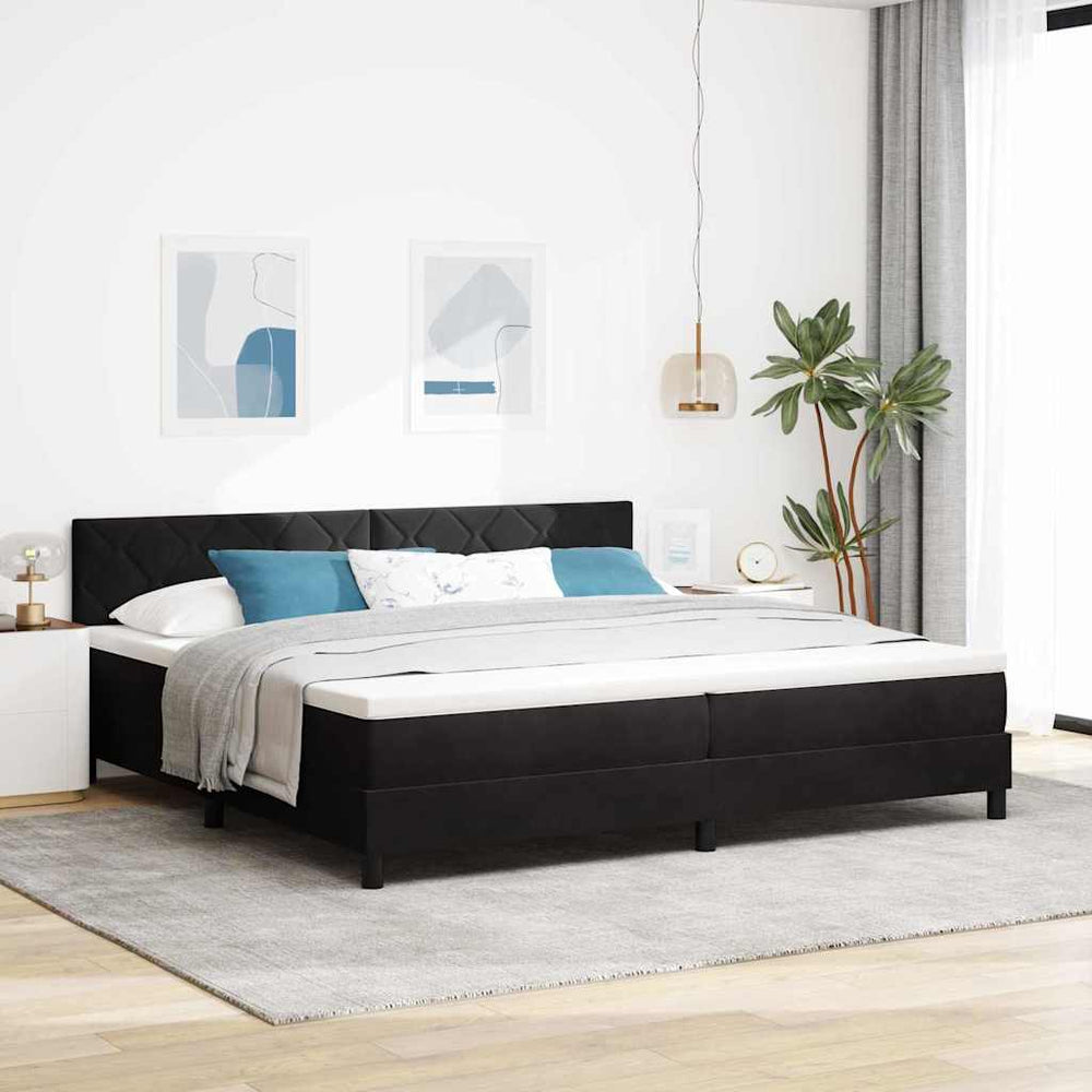 vidaXL Box spring bed with headboard Black 200 x 200 cm Velvet