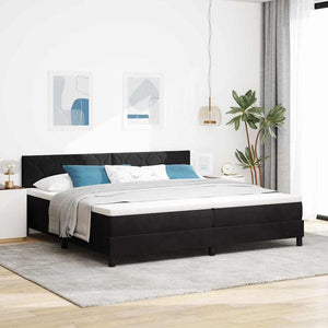 vidaXL Box spring bed with headboard Black 200 x 200 cm Velvet