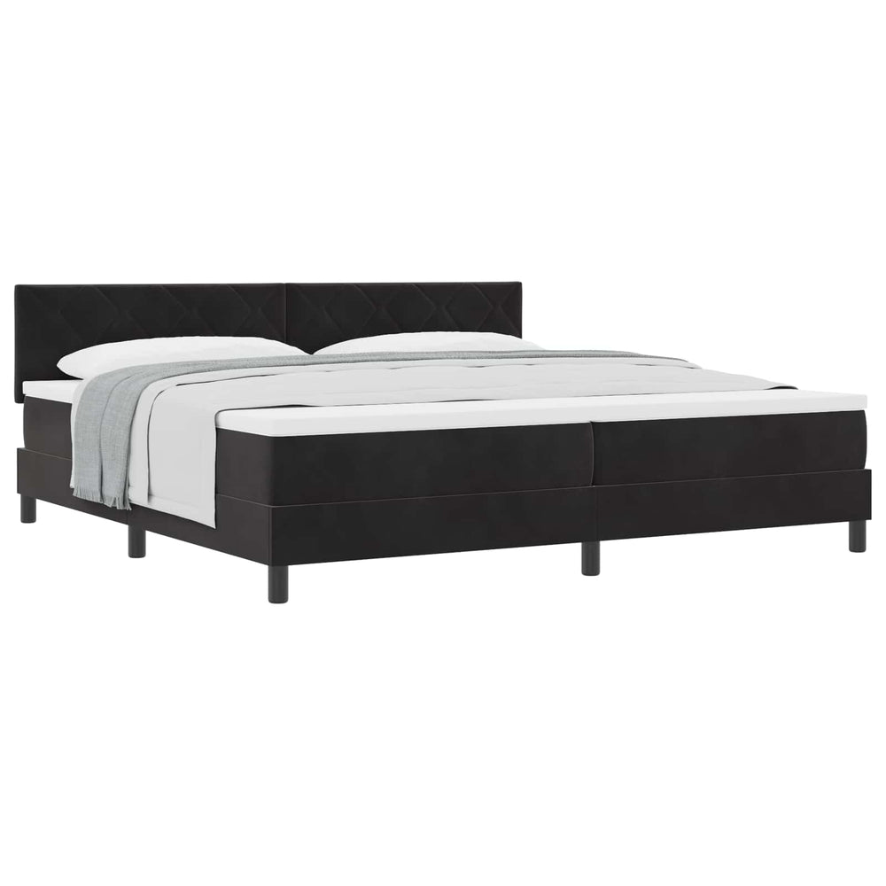 vidaXL Box spring bed with headboard Black 200 x 200 cm Velvet