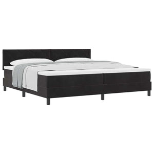 vidaXL Box spring bed with headboard Black 200 x 200 cm Velvet