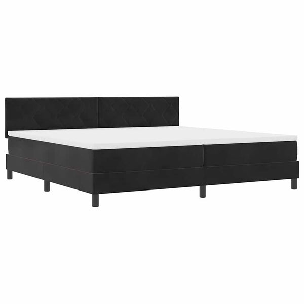 vidaXL Box spring bed with headboard Black 200 x 200 cm Velvet