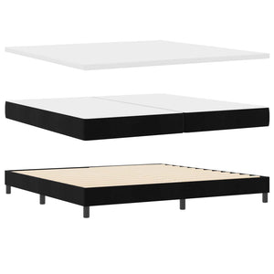 vidaXL Box spring bed with headboard Black 200 x 200 cm Velvet