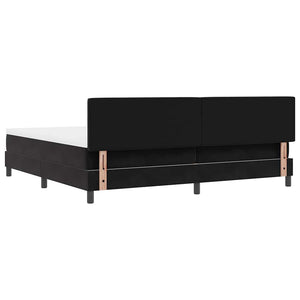 vidaXL Box spring bed with headboard Black 200 x 200 cm Velvet