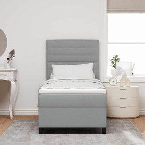 vidaXL Box Spring Bed with Mattress Light Grey 80 x 200 cm Fabric