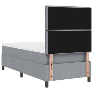 vidaXL Box Spring Bed with Mattress Light Grey 80 x 200 cm Fabric