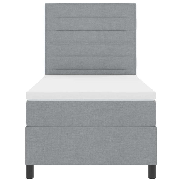 vidaXL Box Spring Bed with Mattress Light Grey 80 x 200 cm Fabric
