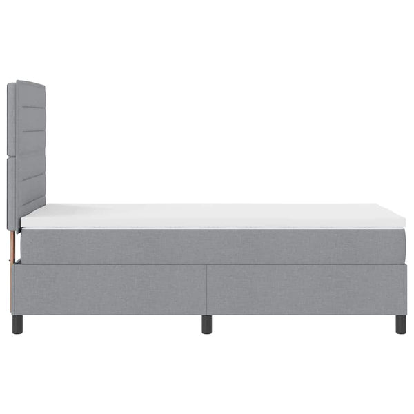 vidaXL Box Spring Bed with Mattress Light Grey 80 x 200 cm Fabric