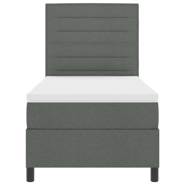 vidaXL Box Spring Bed with Mattress Dark Grey 80 x 200 cm Fabric