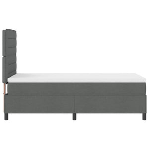 vidaXL Box Spring Bed with Mattress Dark Grey 80 x 200 cm Fabric