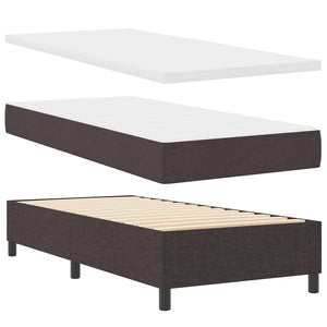 vidaXL Box Spring Bed with Mattress Dark Brown 80 x 200 cm Fabric